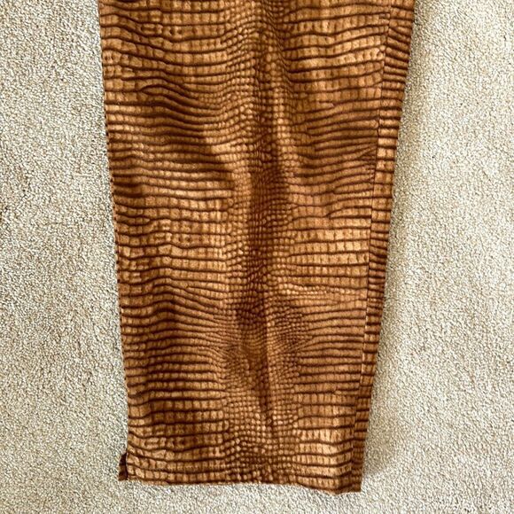 Lauren Ralph Lauren Crocodile Print Brown Pants Size 10 - Picture 3 of 8